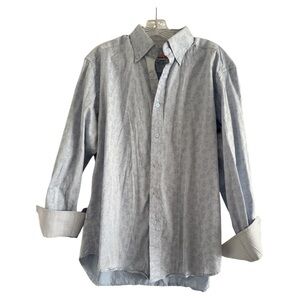 ROBERT GRAHAM Men’s Blue Buddha Jacquard Long Sleeve Button Up Shirt-Size Large